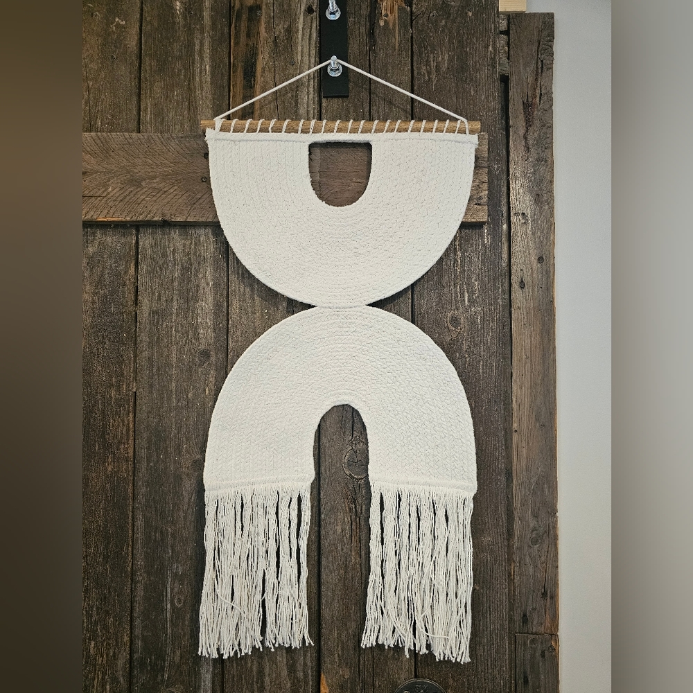White rope wall hanging decor